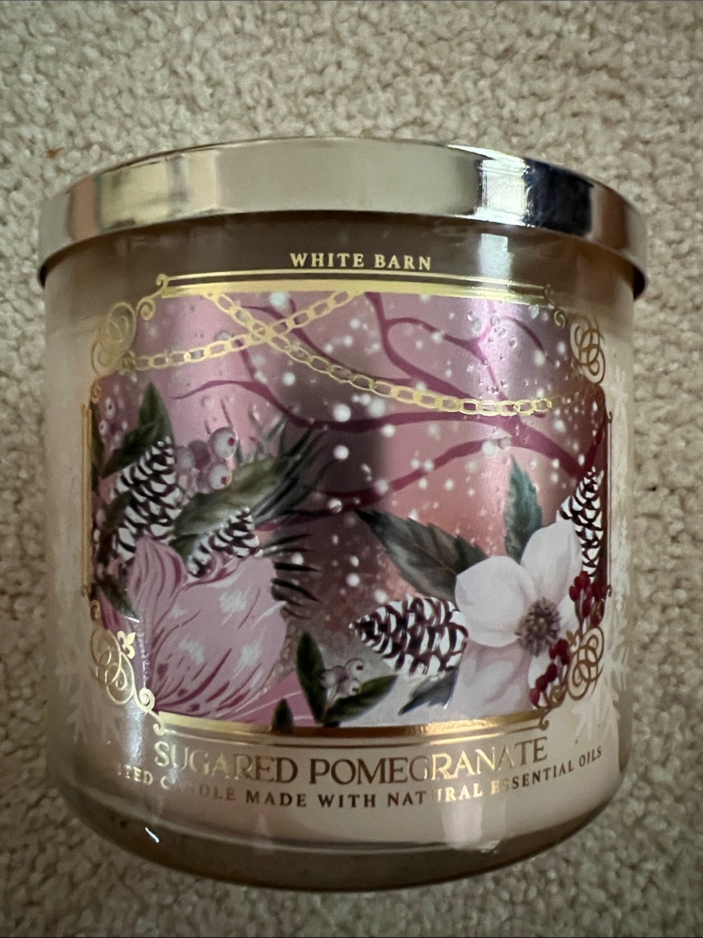 White Barn Sugared Pomegranate Candle - NWT- Never burned
